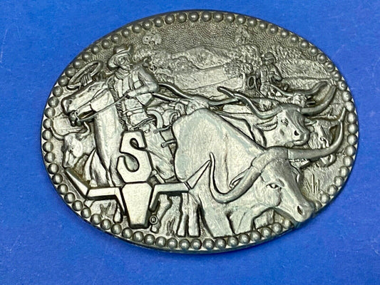 Vintage Award Design Medals Zee Series Rodeo Cowboys Belt Buckle 
