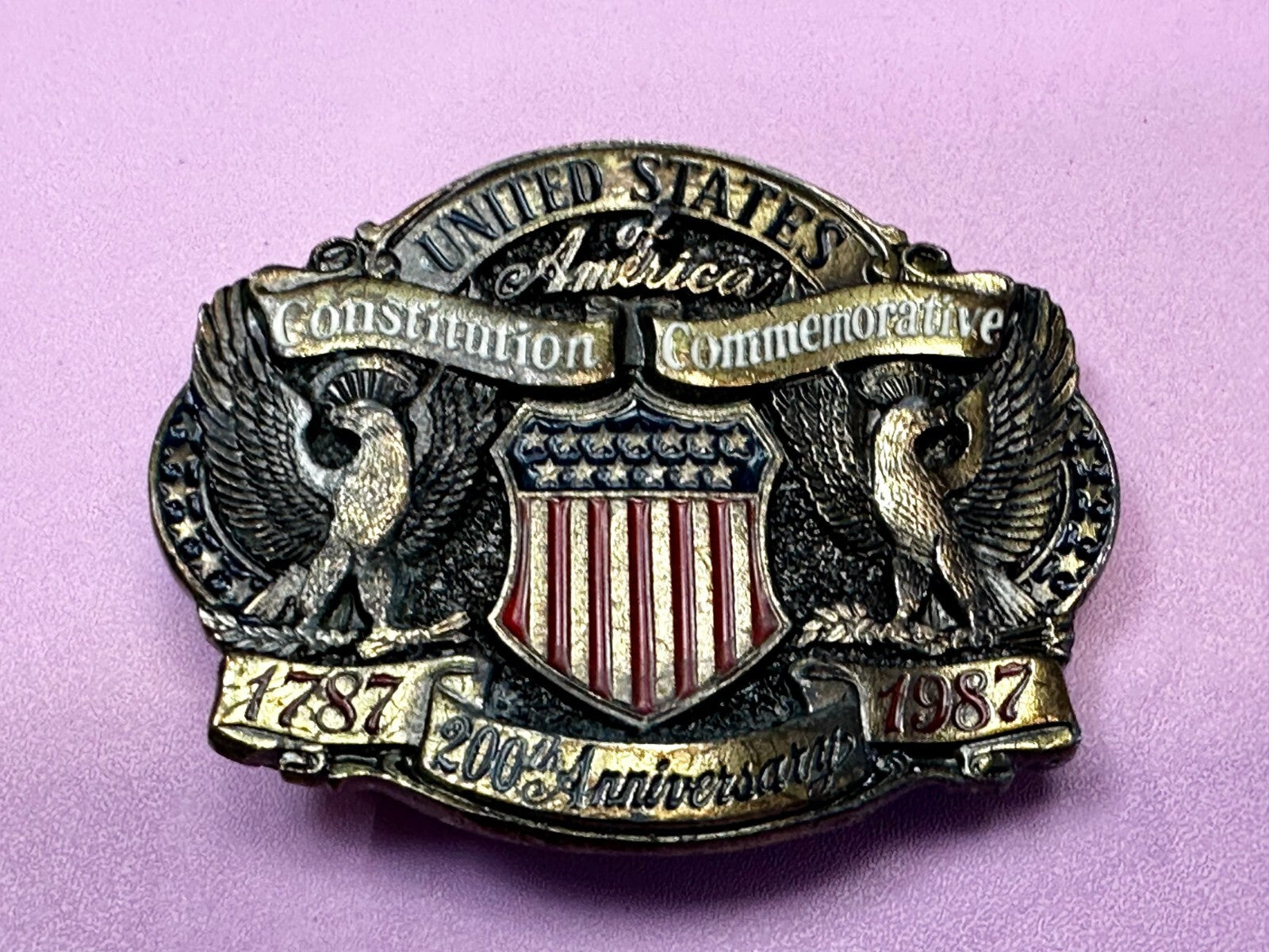 United States of America Constitution Commemorate 200th Anniversary Belt Buckle