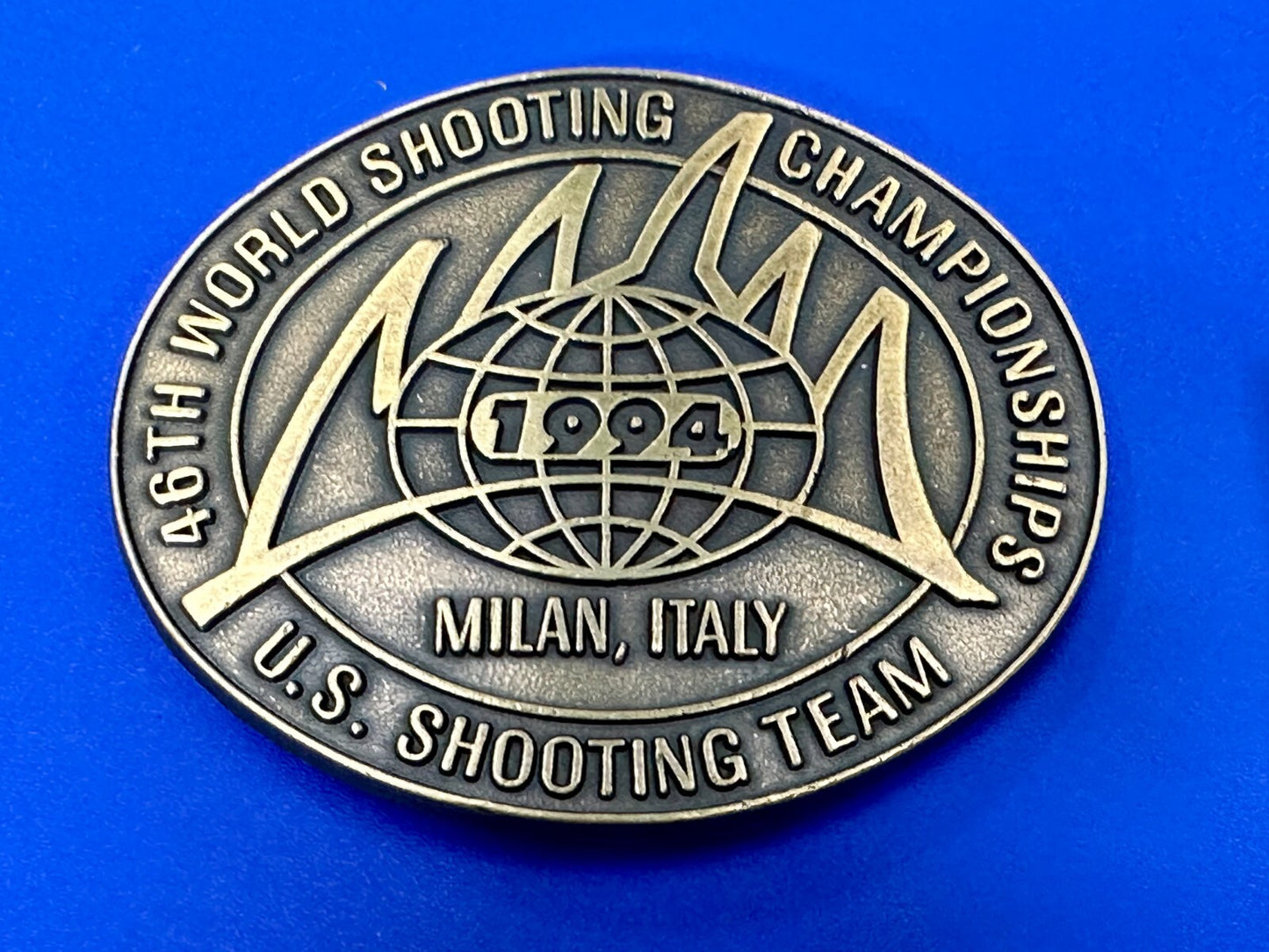 46TH World US Shooting Championship 1994 Milan Italy Commemorative Belt Buckle