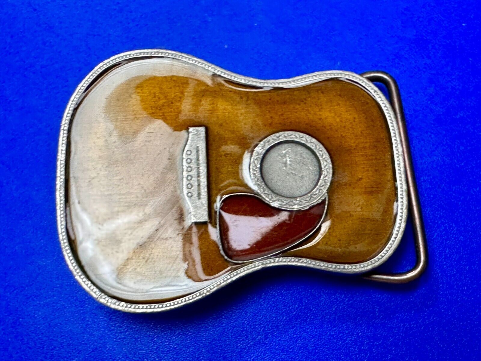 Acoustic Guitar Body Shaped Music Realistic Brown Bergamot N-261 Belt Buckle