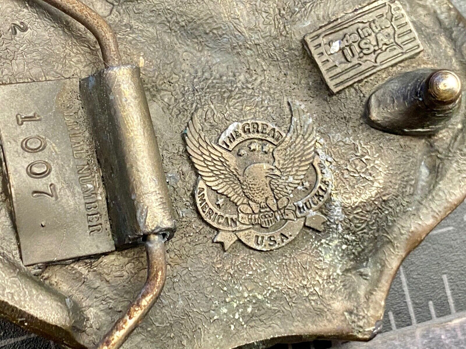 Vintage 1982 Jumping Deer - The great American belt buckle Company 