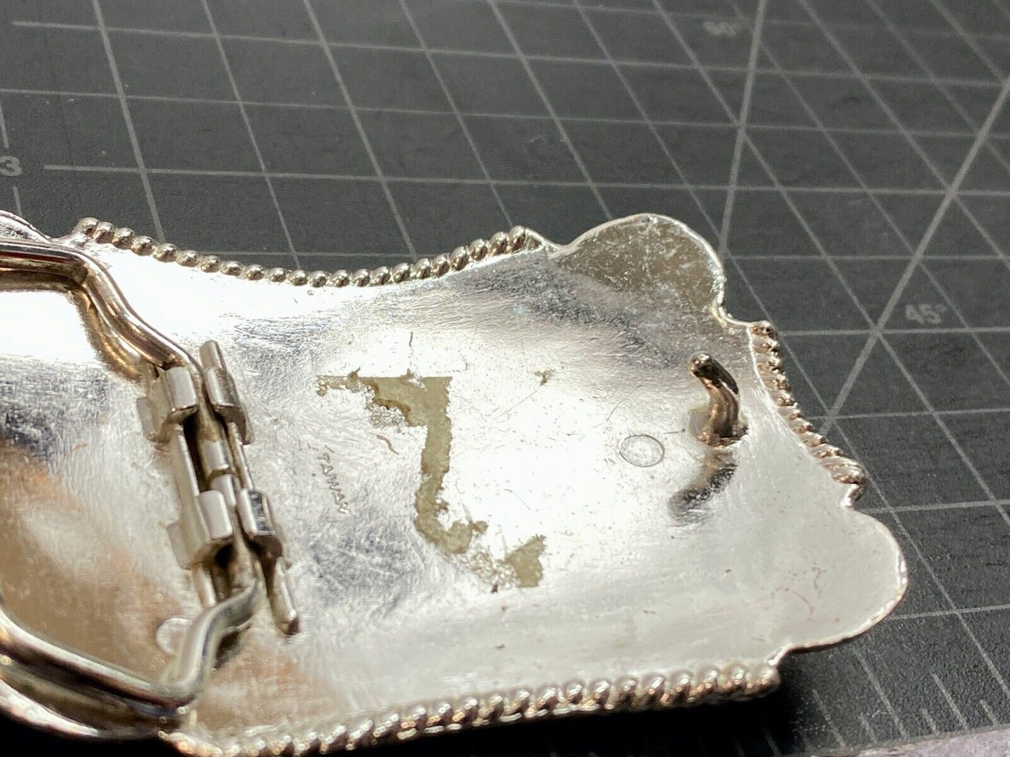 Vantage Taiwan made western rectangular belt buckle with flower star swirl