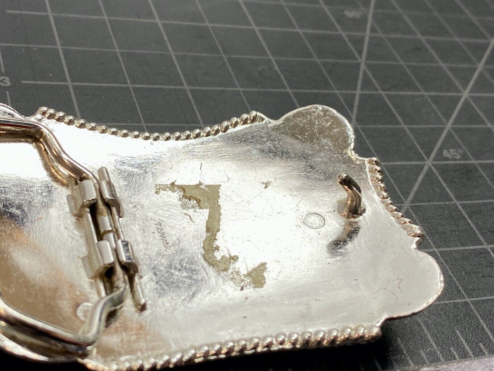 Vantage Taiwan made western rectangular belt buckle with flower star swirl