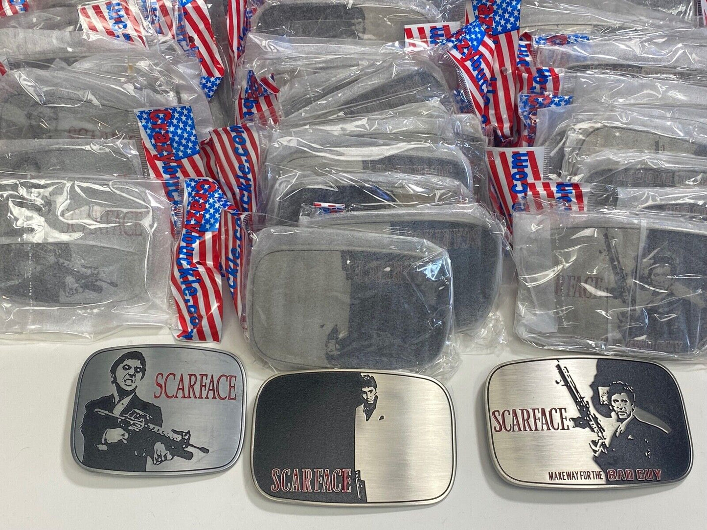 50 Pack Scarface Movie Tony Montana belt buckle - Resale Gifts Lot of 3 types