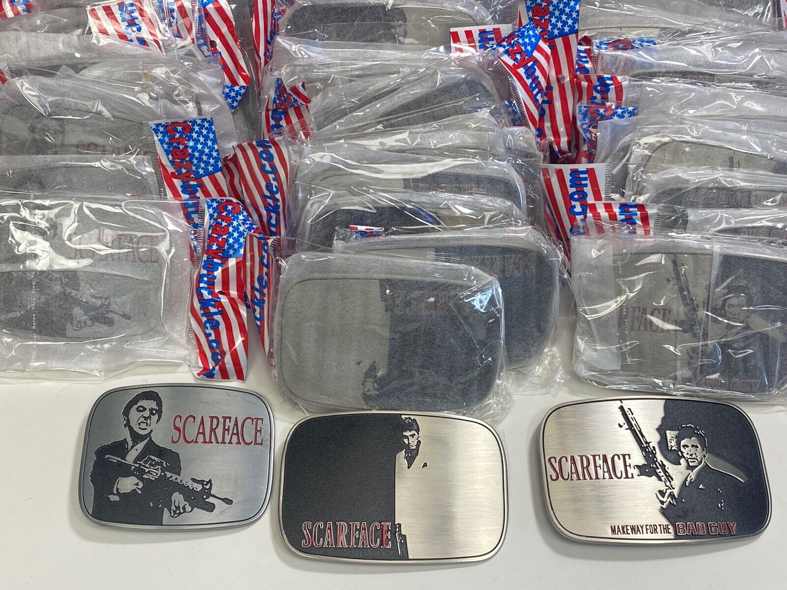 50 Pack Scarface Movie Tony Montana belt buckle - Resale Gifts Lot of 3 types