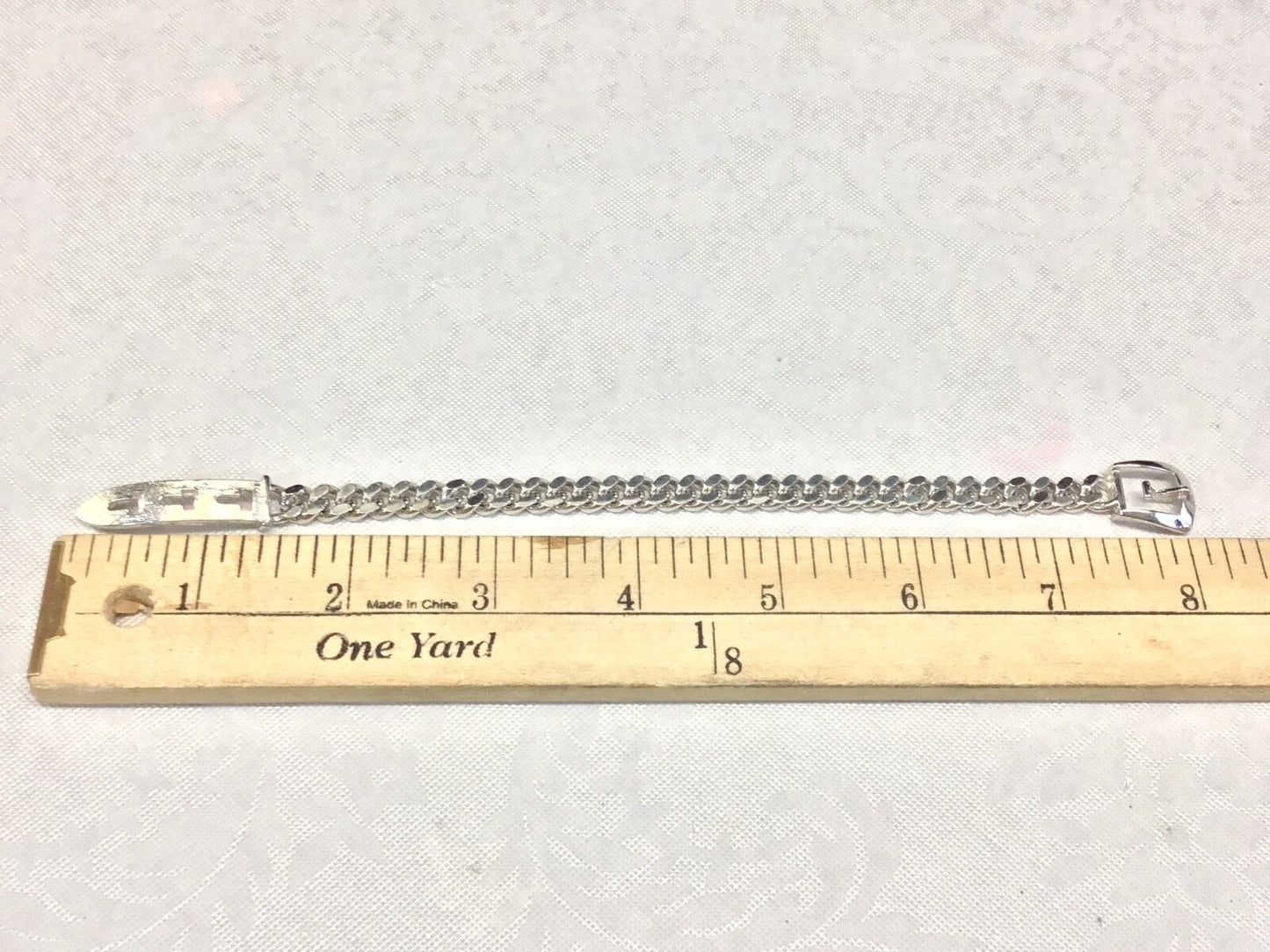 8" Silver tone link Bracelet signed Avon4