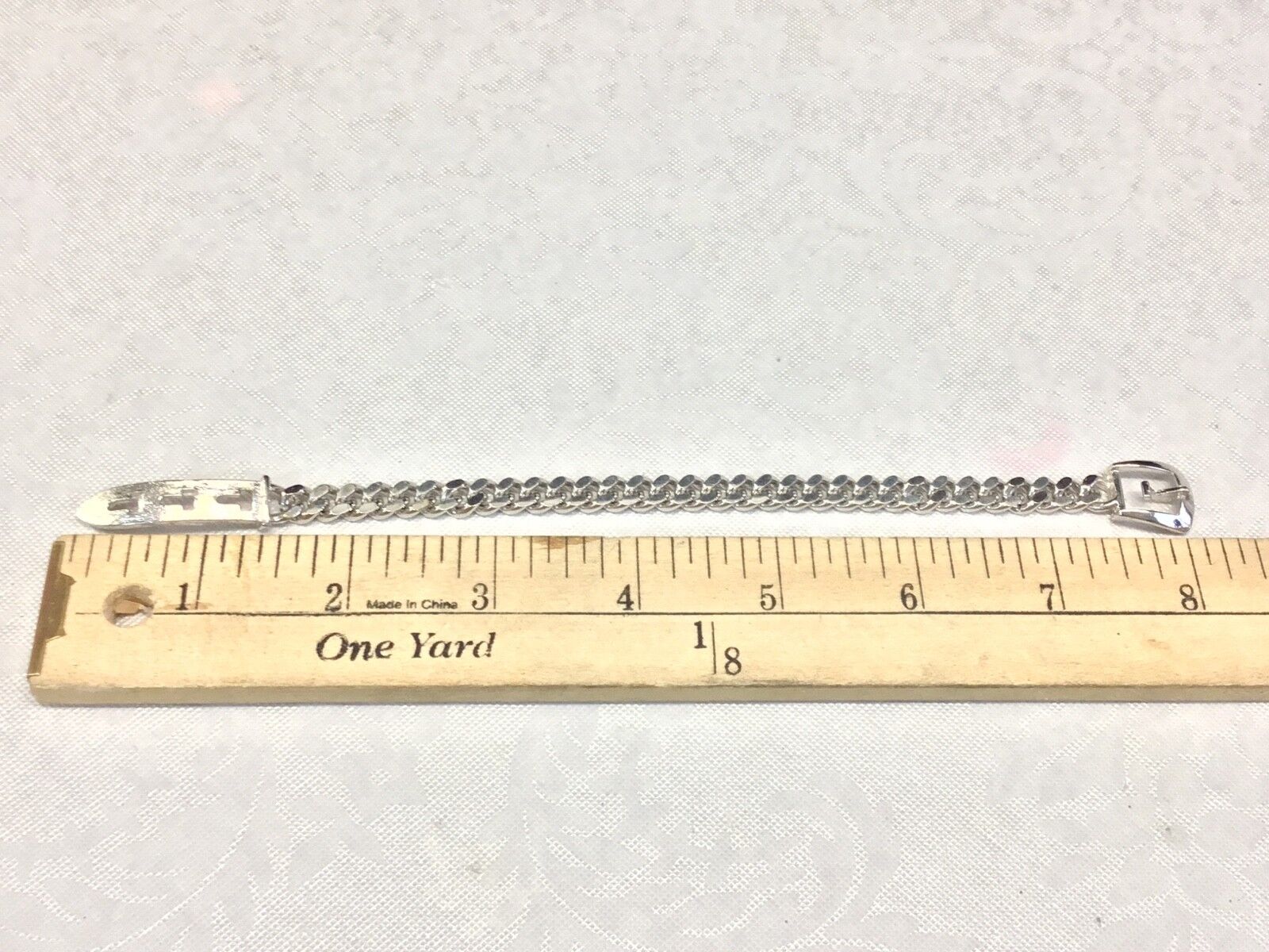 8" Silver tone link Bracelet signed Avon4
