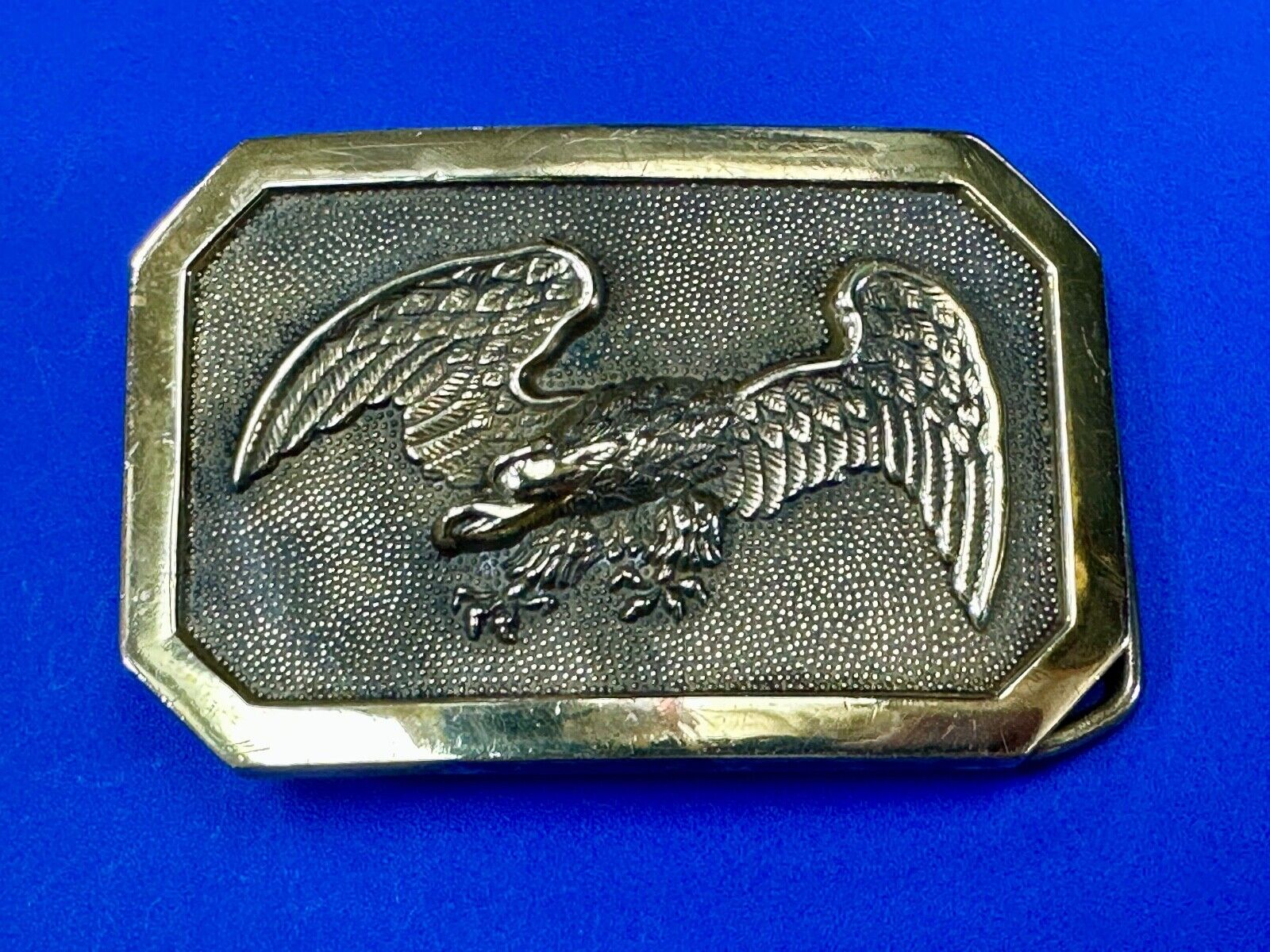 American Bald Eagle Patriotic USA 1978 solid brass belt buckle by Baron Buckles
