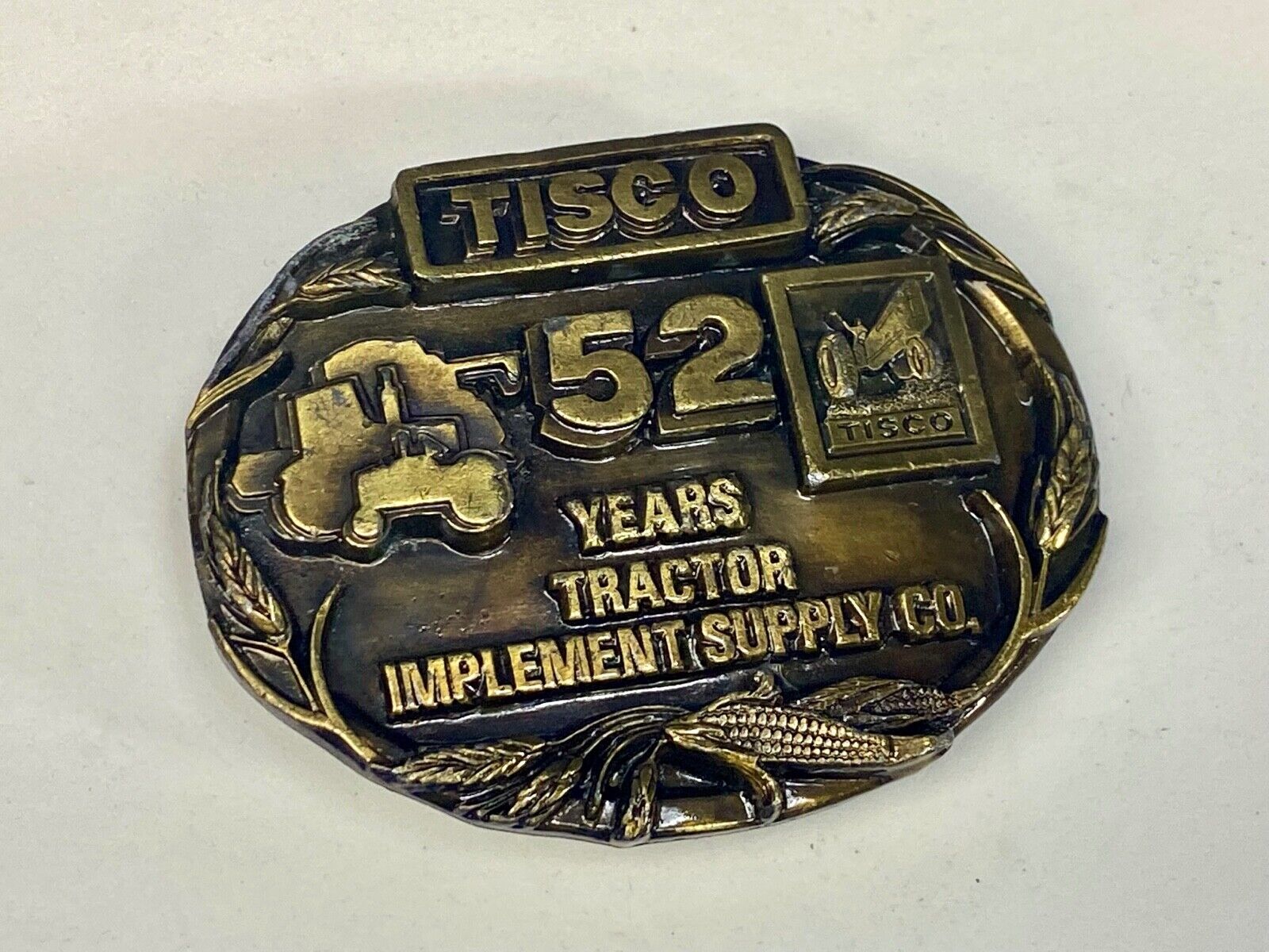 Tisco Tractor Implement Supply Agriculture Farm 52 Year Celebration Belt Buckle