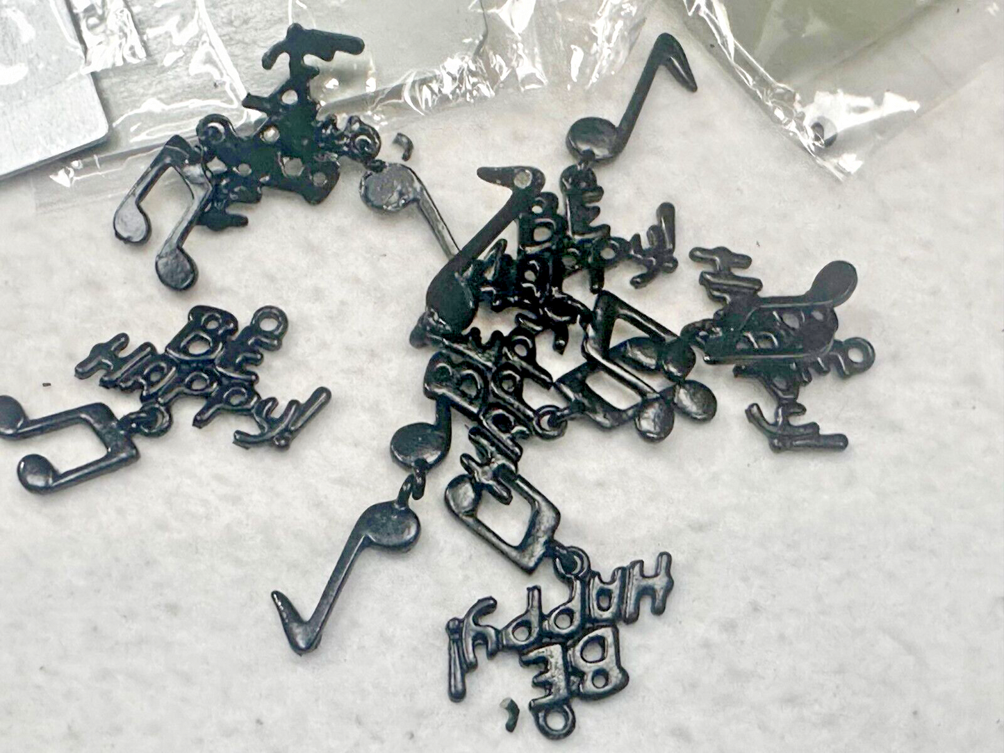 75 Set Lot Of Broken Be Happy Music Note Earrings Craft /  Repurpose / Steampunk