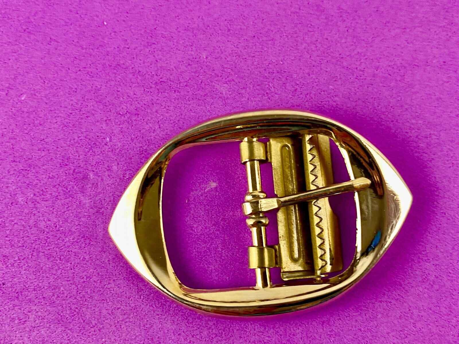 Vintage Gold Tone Open Style Adjustable Open Rachet Belt Buckle 