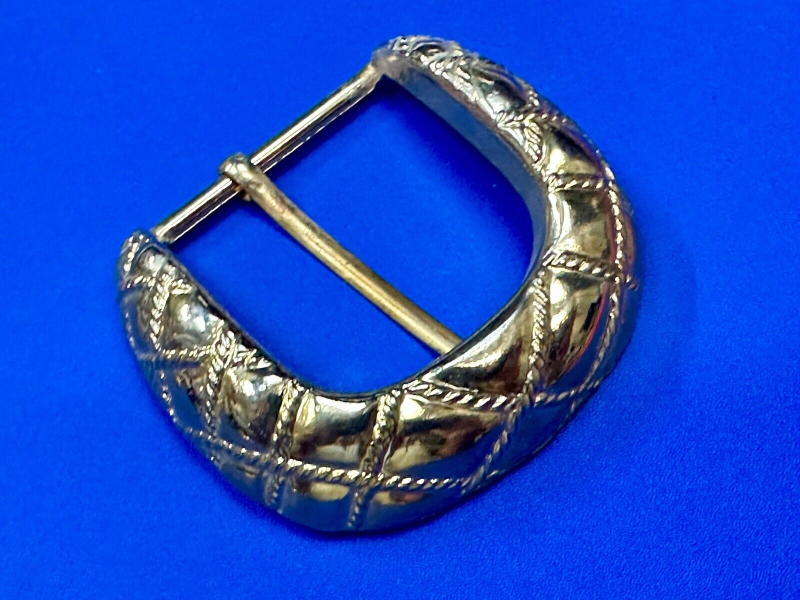 Vintage gold tone weave pattern Replacement belt buckle ET-3318