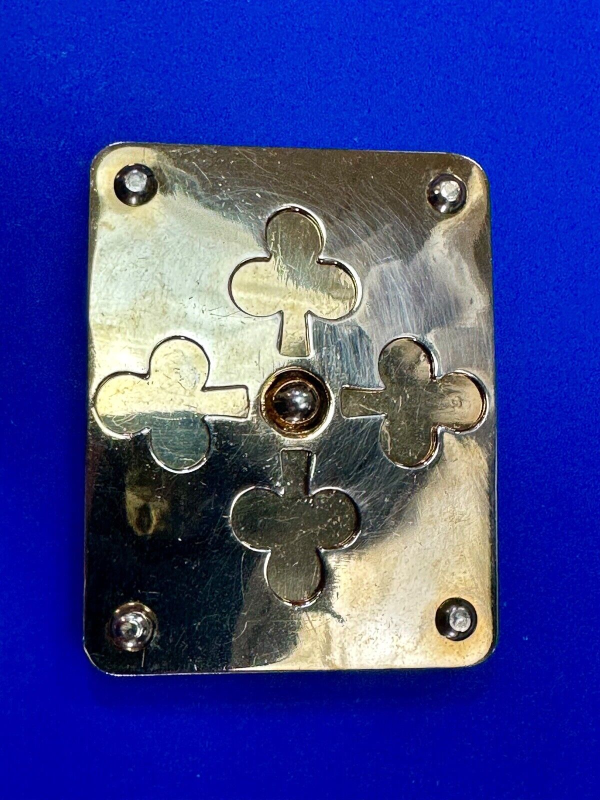 Unique Iron Cross Emblem on gold tone dress vintage belt buckle