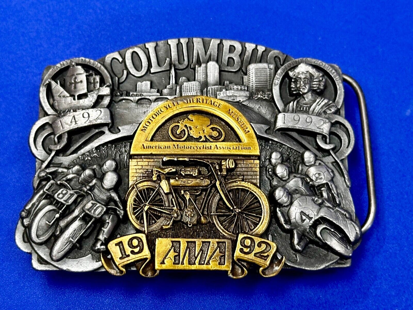 AMA American Motorcyclist Asso. Columbus Ohio 1992 Commemorative Belt Buckle