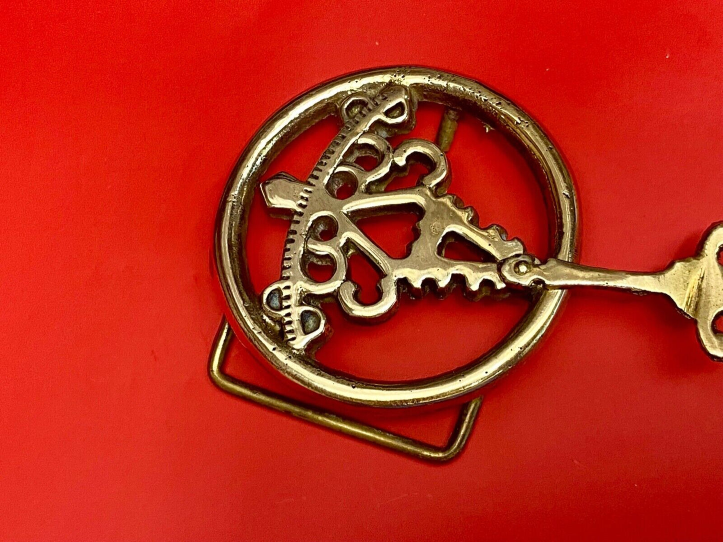 60's Hippy Moving Clock Pendulum Amazing! solid brass belt buckle