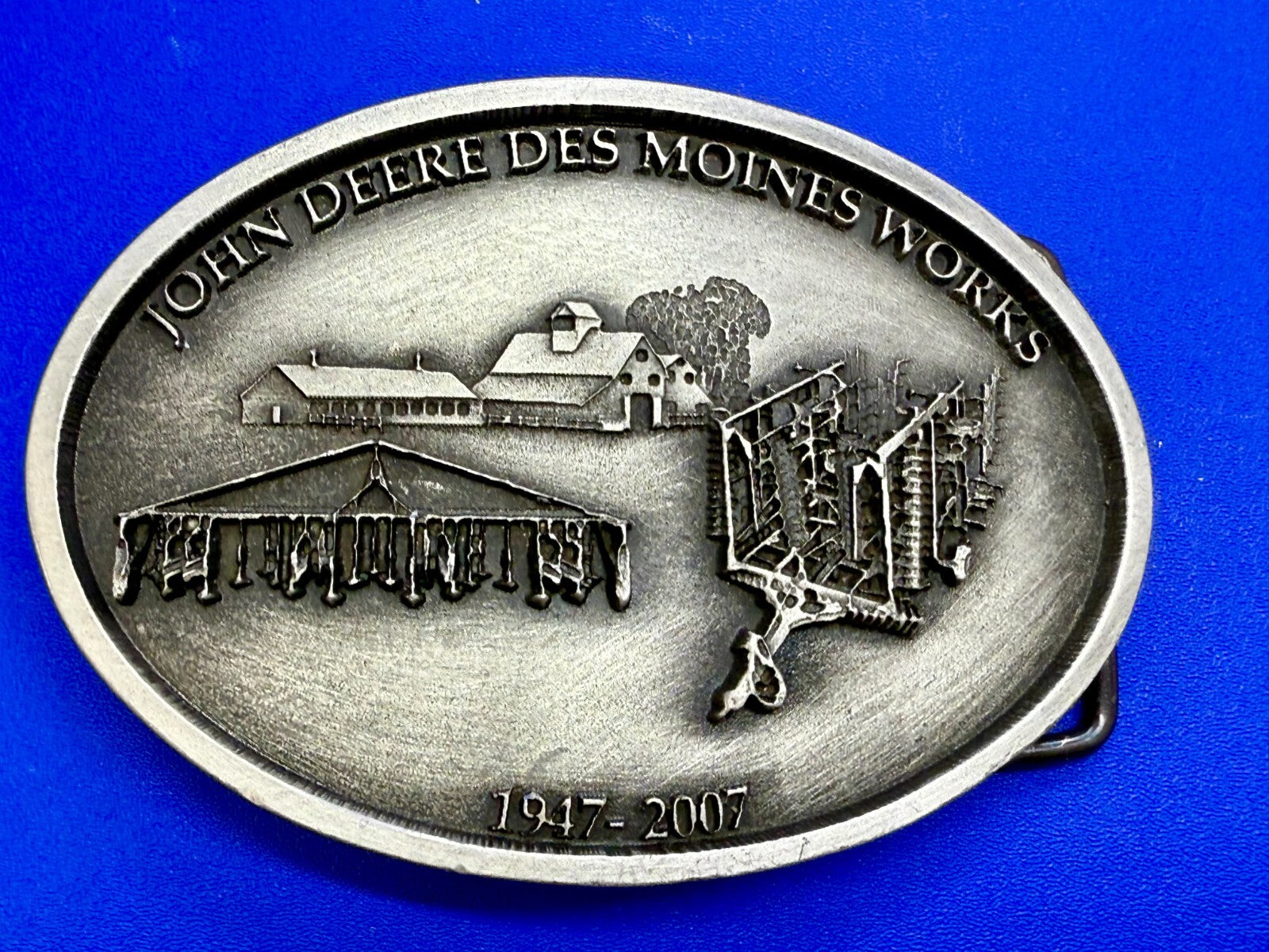 Vintage John Deere Des Moines Iowa Works 2007 Farm Tractors Belt Buckle