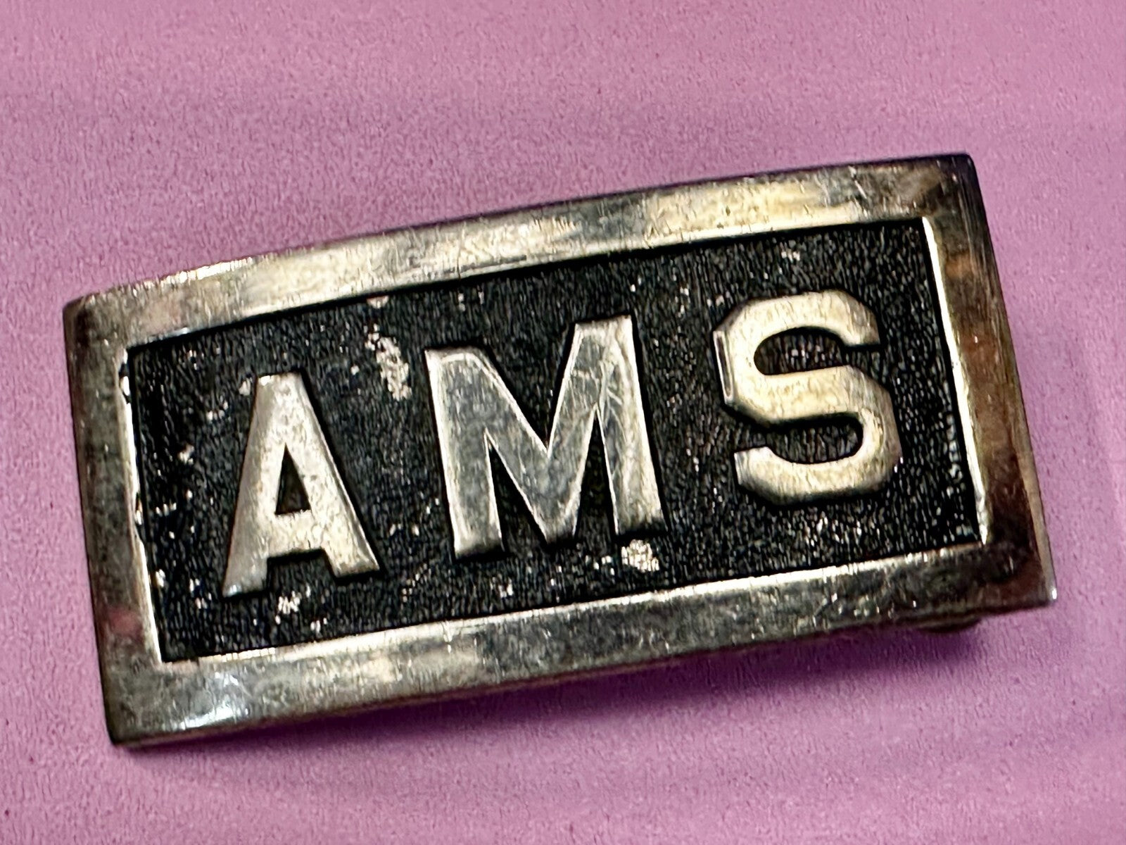 AMS Advanced Math & Science High School Initials Letters Belt Buckle