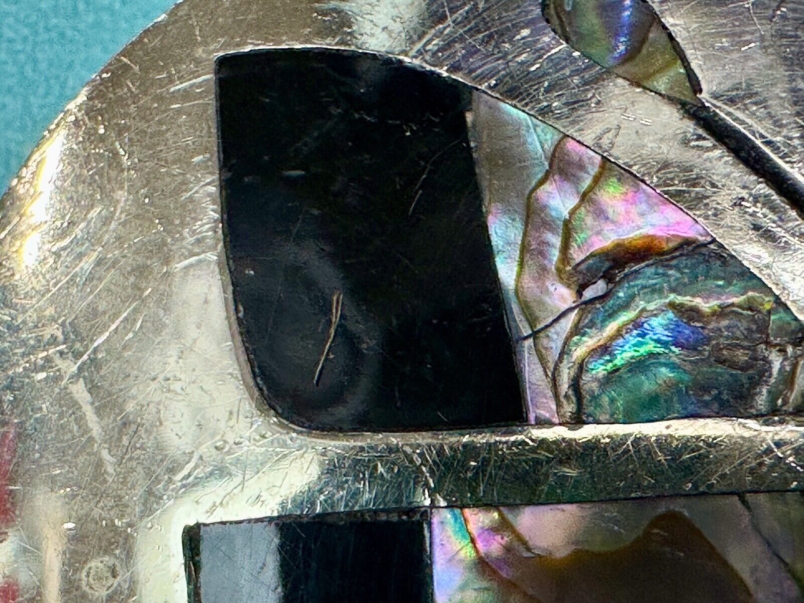 Abalone Shell Butterfly - Gorgeous vintage raised sterling silver?  belt buckle
