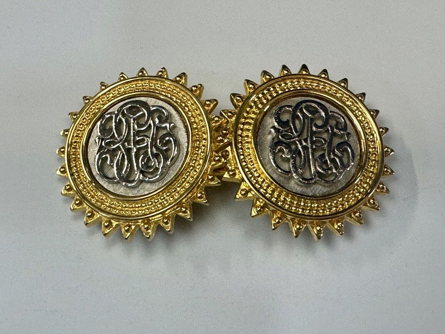 Two piece interconnecting vintage two tone belt buckle By Paquette