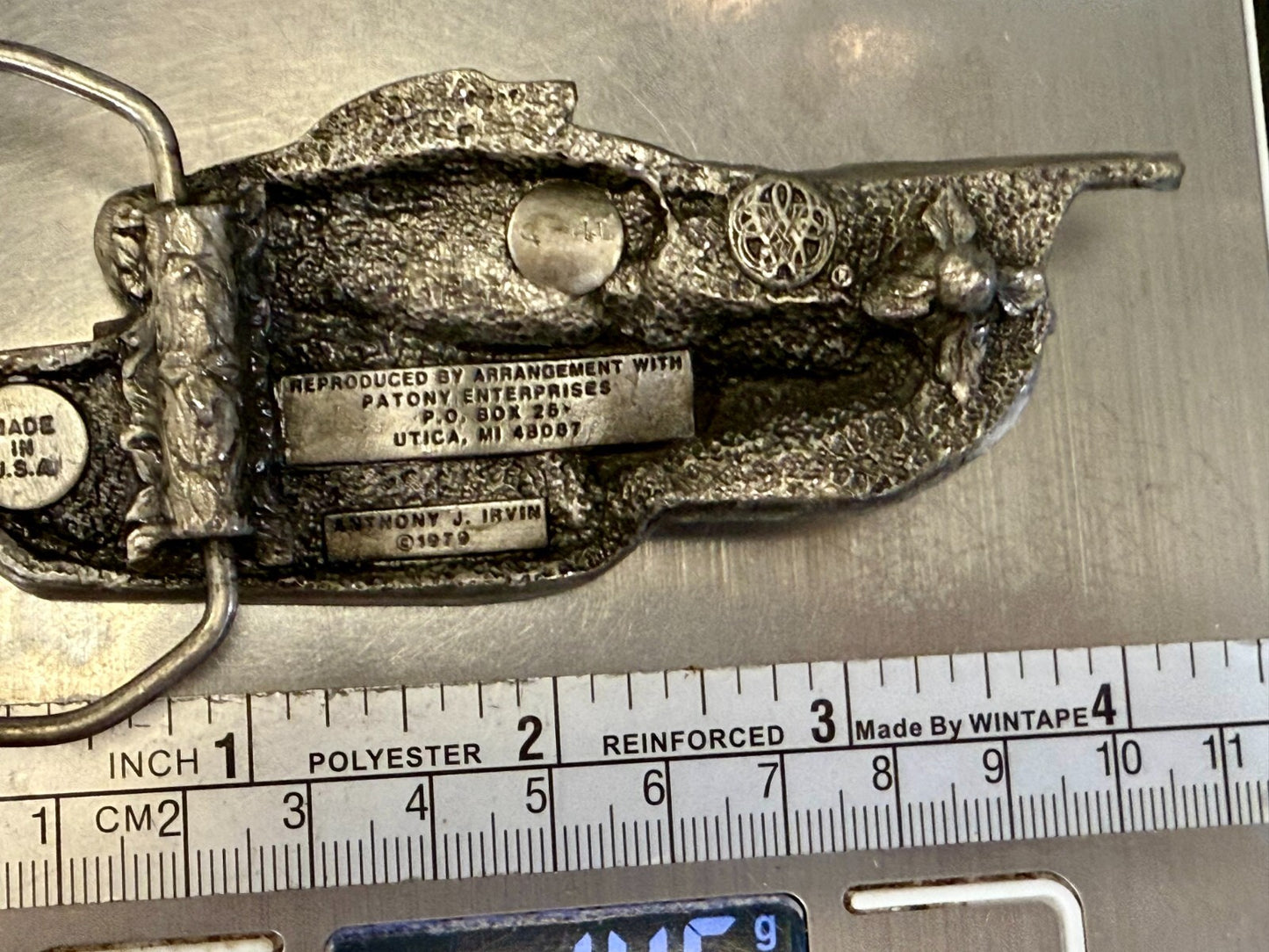 Armored Tank Military War Battle Weapon Anthony J.Irvin 1979 C-4L  Belt Buckle