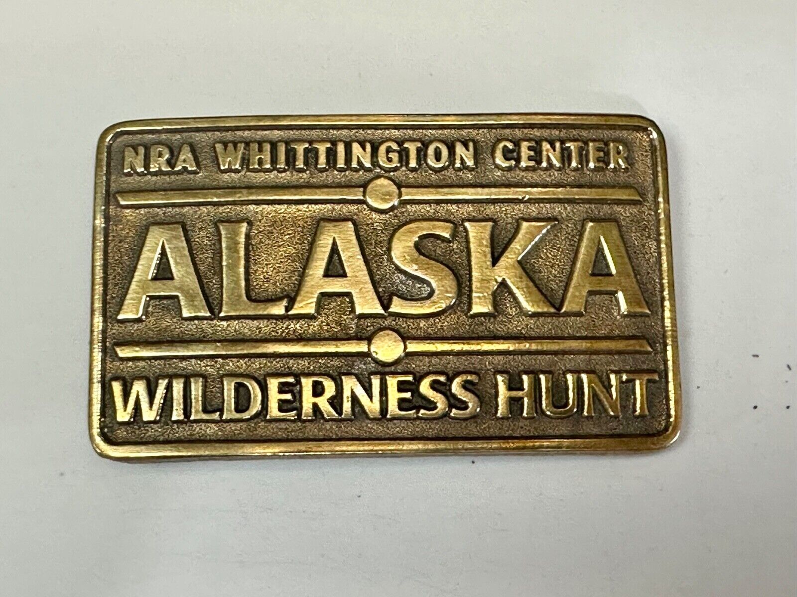 Alaska Wilderness Hunt - vintage belt buckle by NRA Whittington Center