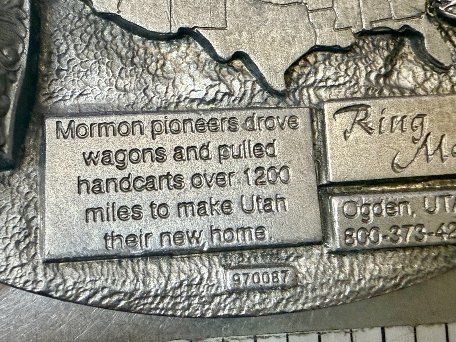 Utah State The Spirit of Pioneering 150 years Vintage Ring Masters Belt Buckle