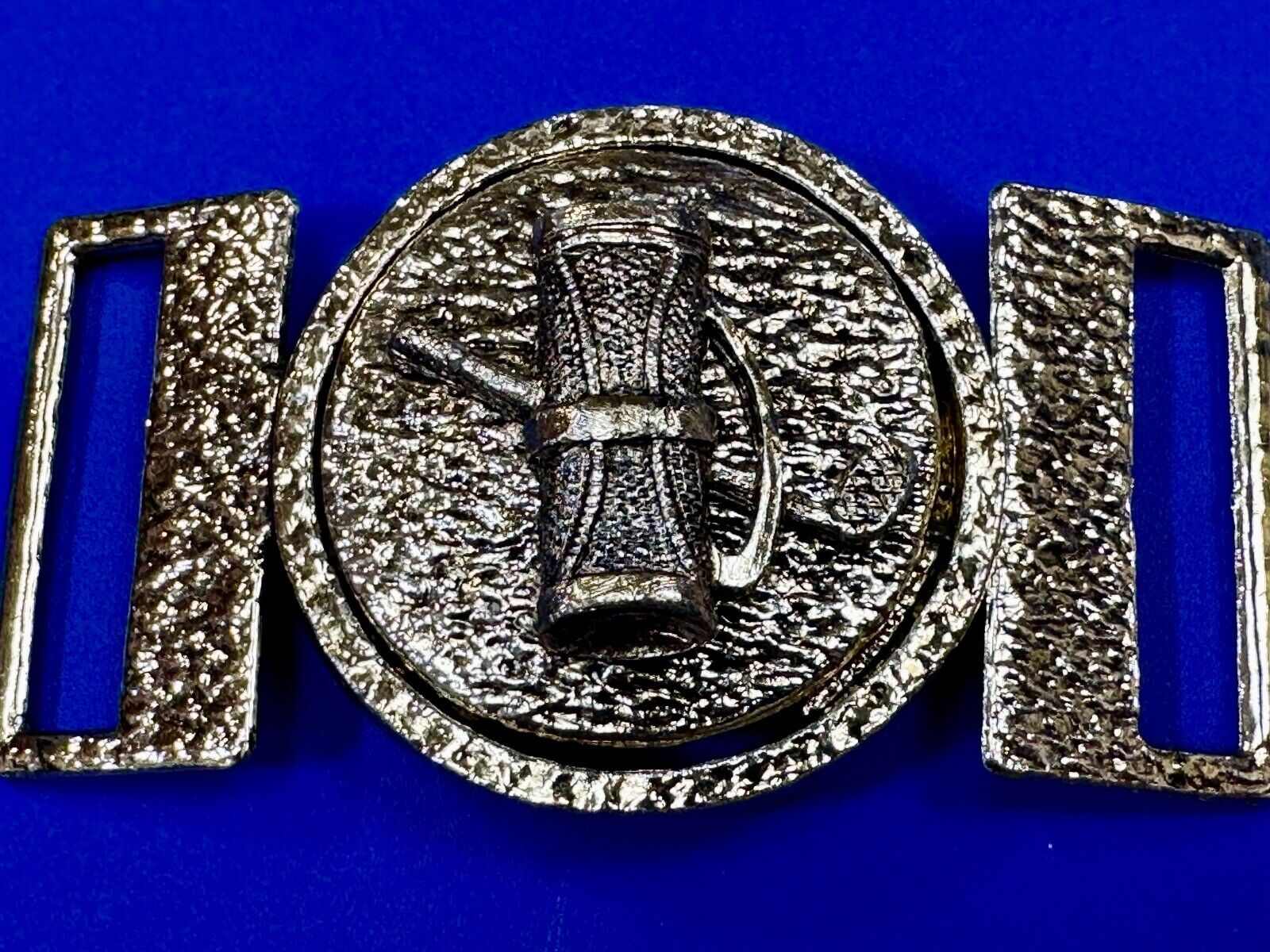 two piece interconnecting gold color belt buckle