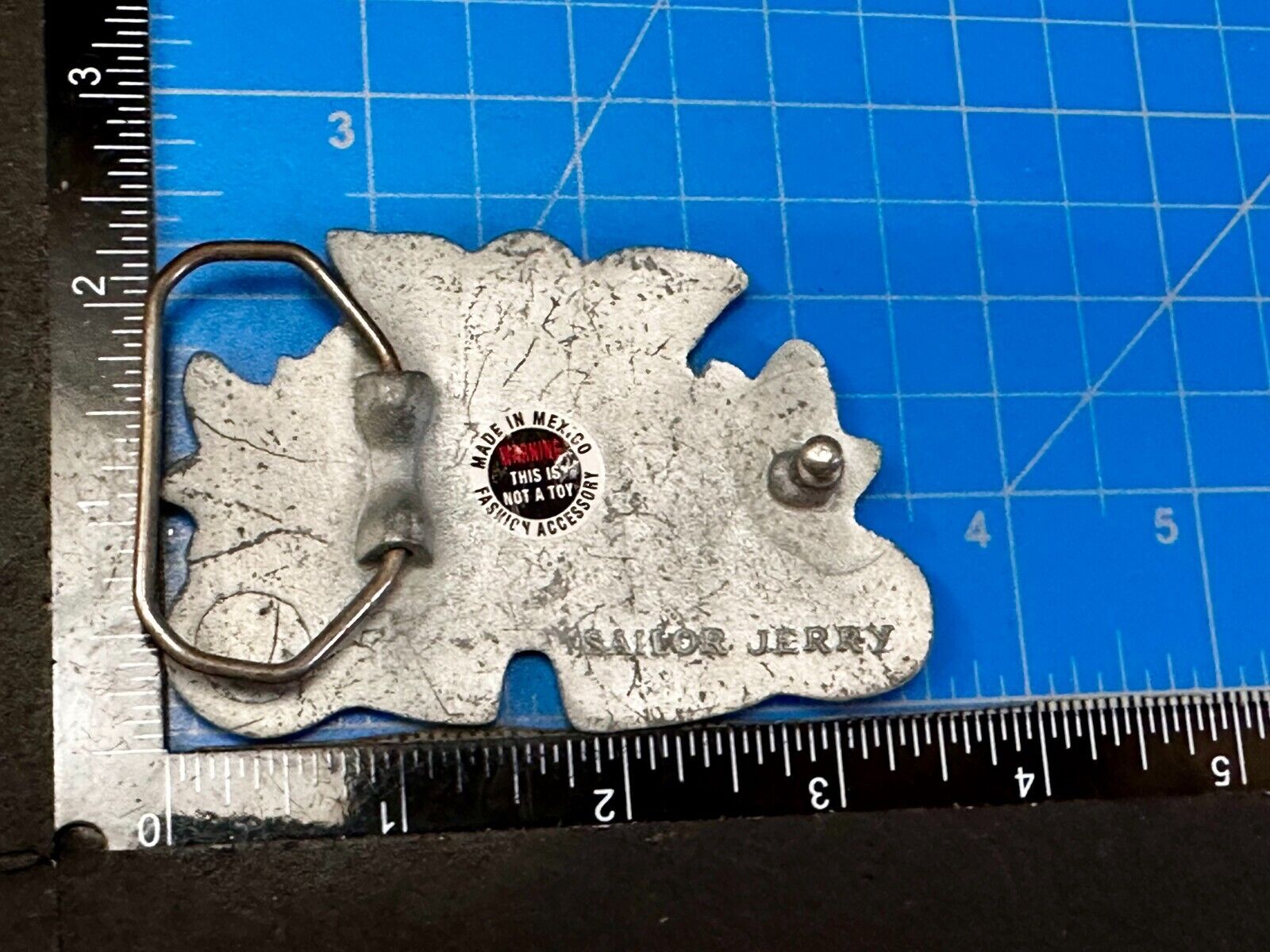 True Love Forever Three Hearts Ribbon Vintage Sailor Jerry Belt Buckle