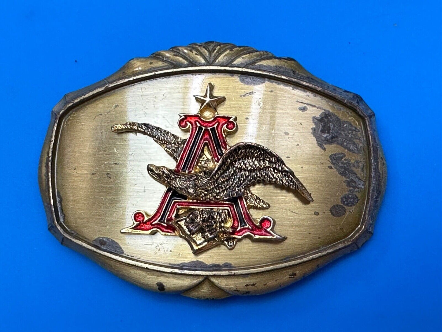 ANHEUSER BUSCH Vintage 1978 Beer Collectors Brewery Raintree Belt Buckle