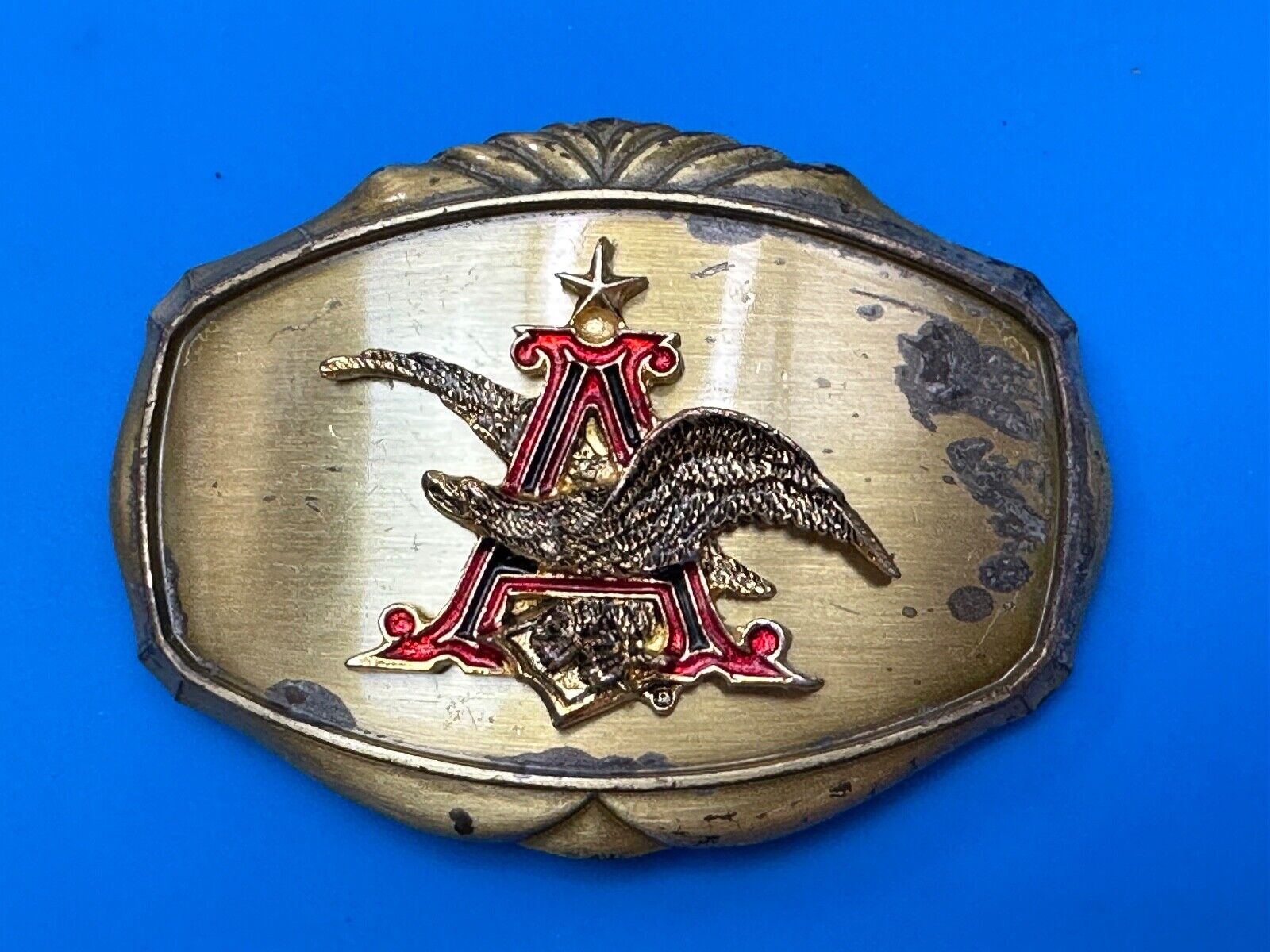 ANHEUSER BUSCH Vintage 1978 Beer Collectors Brewery Raintree Belt Buckle