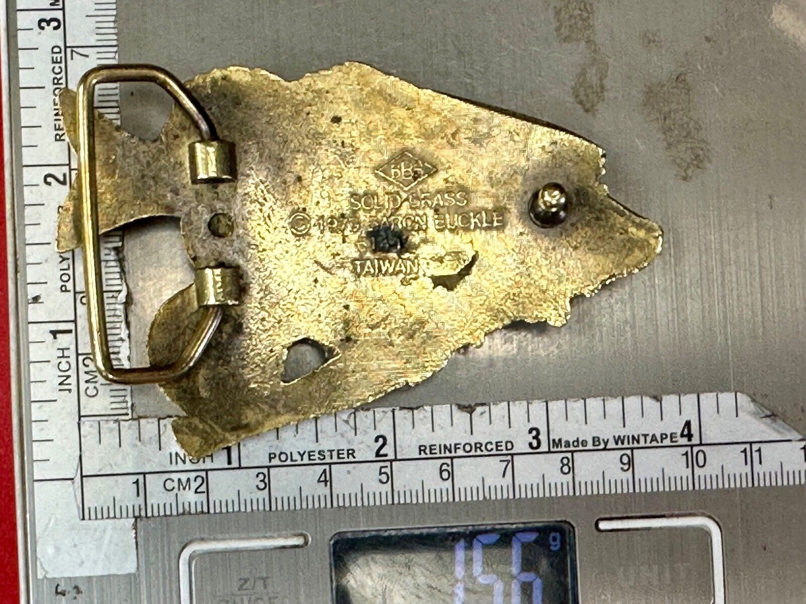 Trout Fishing Cutout sports fish vintage Baron Buckles solid brass belt buckle
