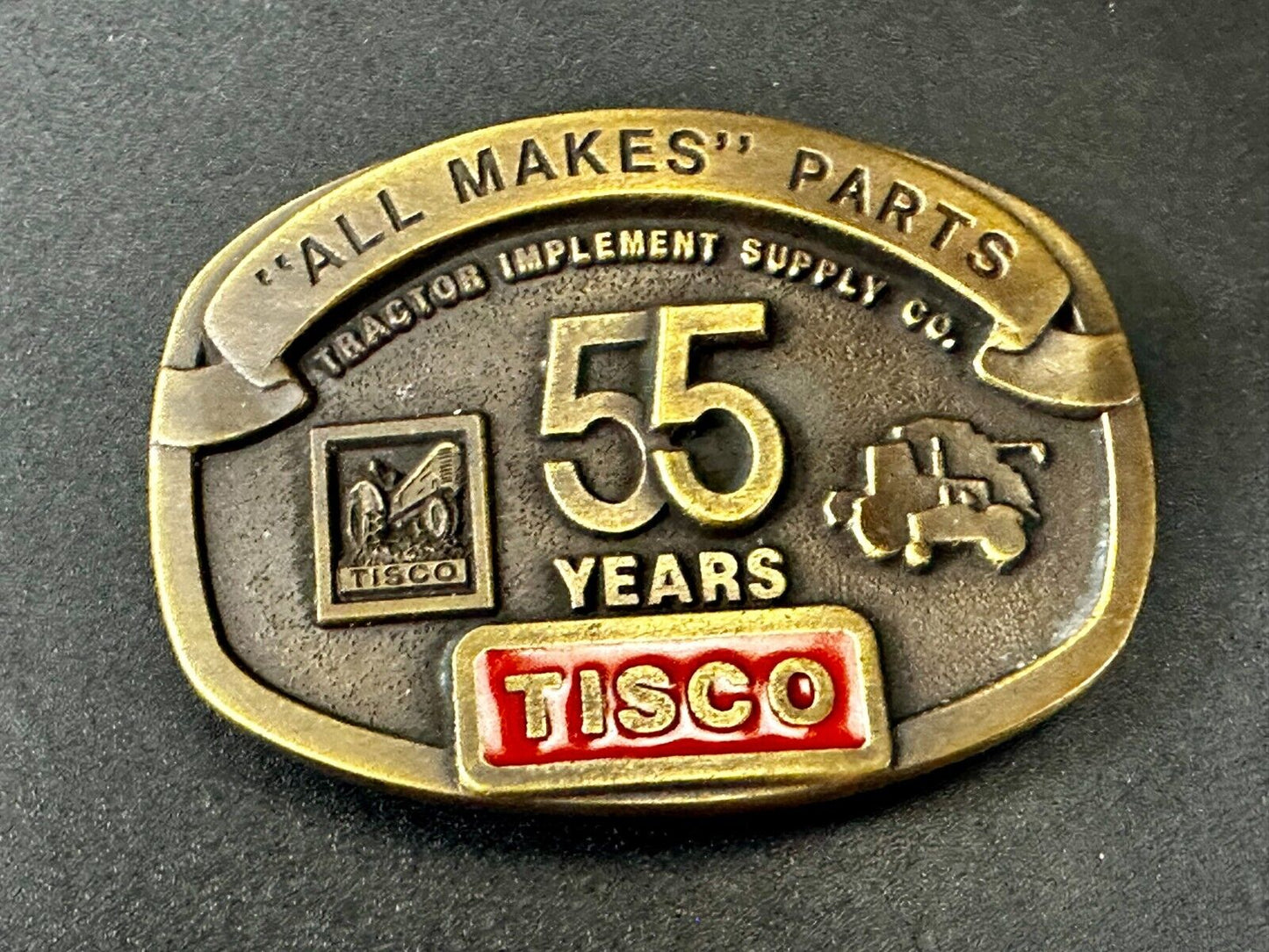 TISCO 55 Years -  All Makes Parts NOS  Tractor Implement Supply Belt Buckle