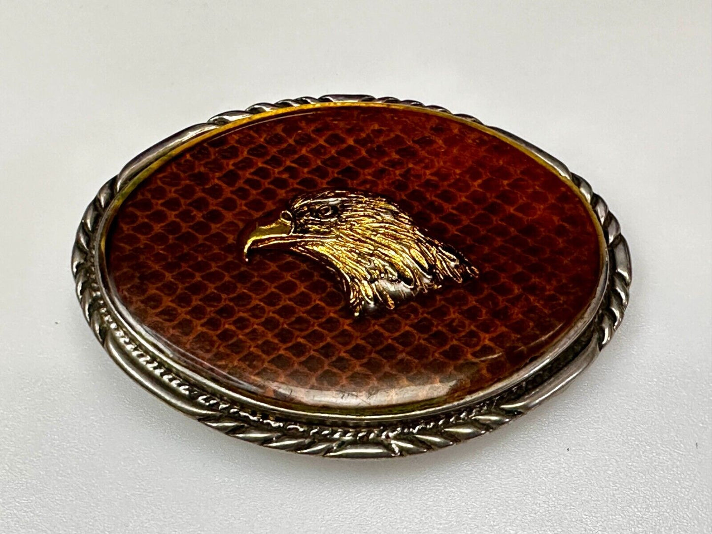 American Bald Eagle Head on DiamondBack Rattler Patriotic Belt Buckle by SSI