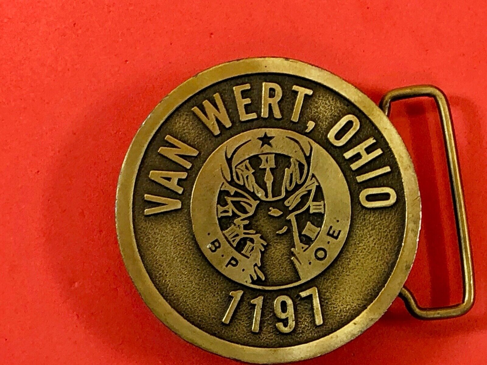 B.P.O.E.  Van Wert Ohio Elks Club Group Promotional belt buckle 