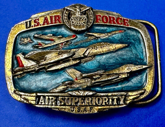 USAF Air Force Air Superiority Vintage 1989 The Great American Belt Buckle Co