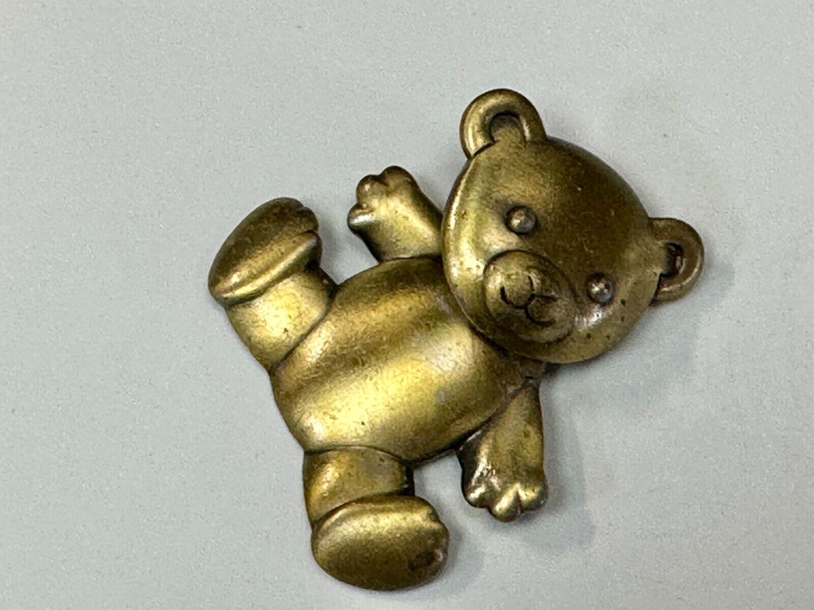 Vintage JJ Jonette Silver Tone Articulated Head Teddy Bear
