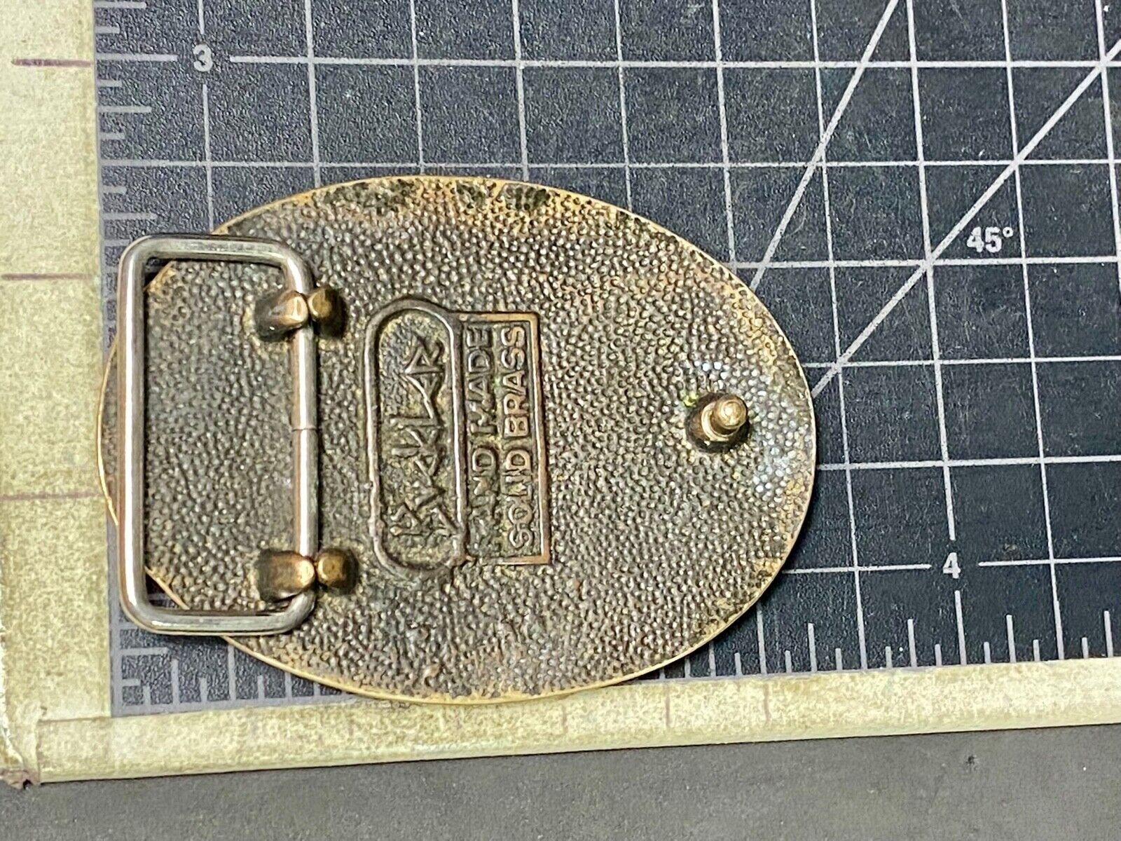 US Civil War reenactment military costume Vintage Hand made Brass belt buckle