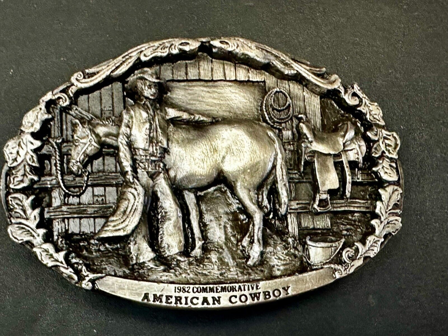 Vintage 1982 American Cowboy Commemorative Vintage Arroyo Grande Belt Buckle