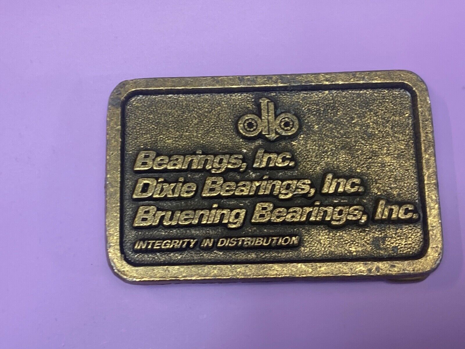 Vintage Bearings Inc Dixie, Burning  Integrity in Distribution promo belt buckle