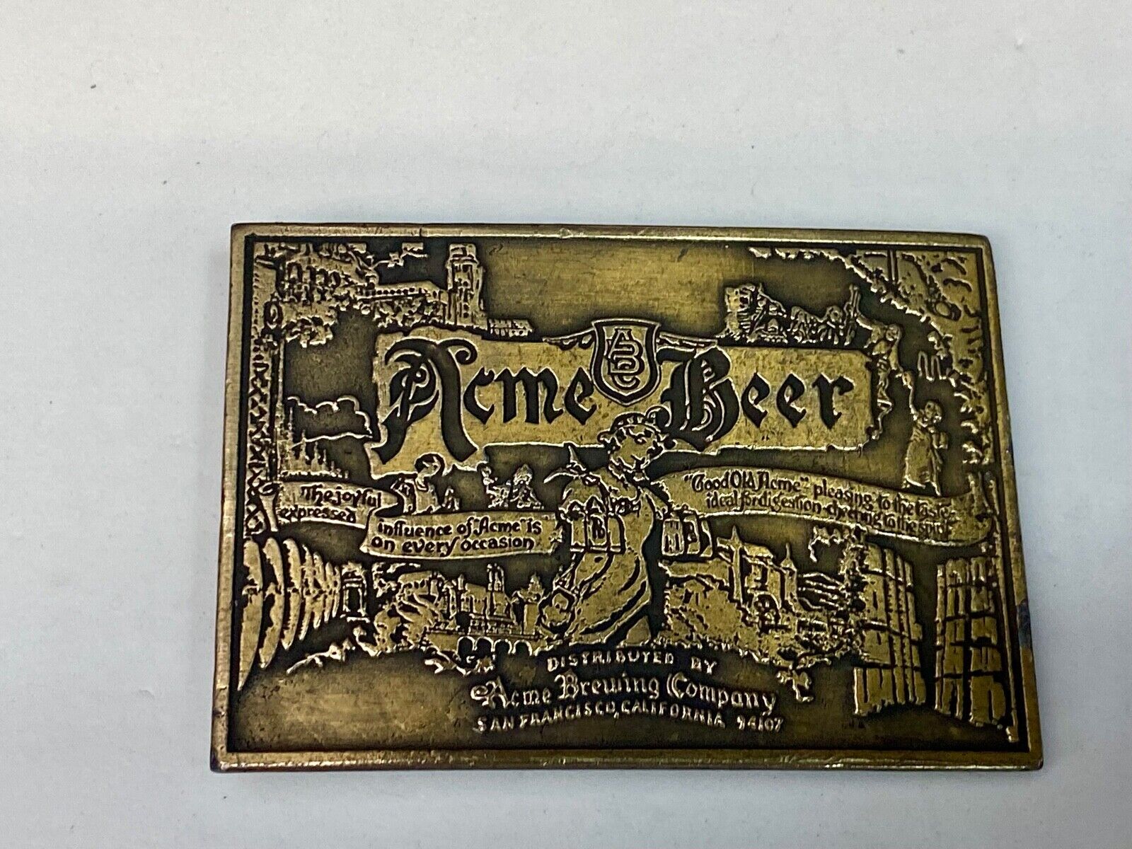 Acme Beer Brewing Company Collectors Hpc Belt Buckle San Fransisco California 
