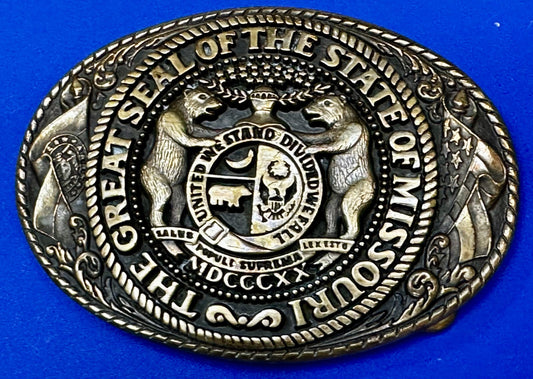 The Great Seal Of The State Of Missouri Statehood Series Tony Lama Belt Buckle