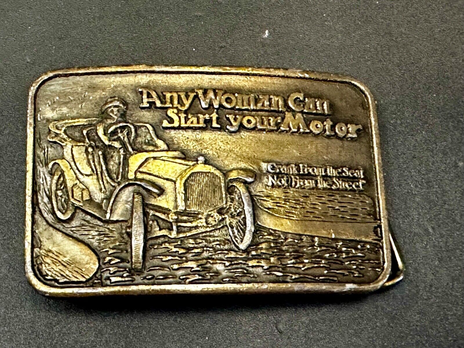 Any Woman Can Start Your Motor Crank From The Seat Novelty Belt Buckle
