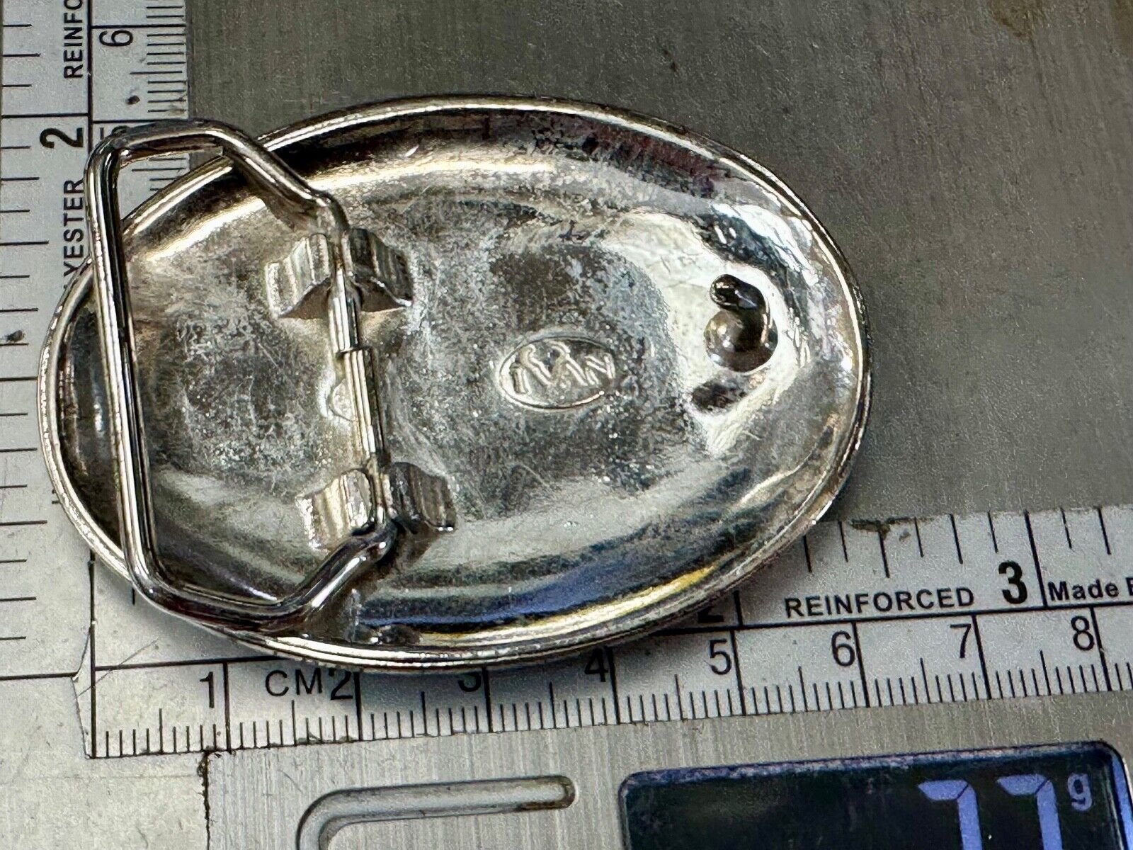 Vintage Horse Head  Two tone oval western 2.75" wide belt buckle by Ivan