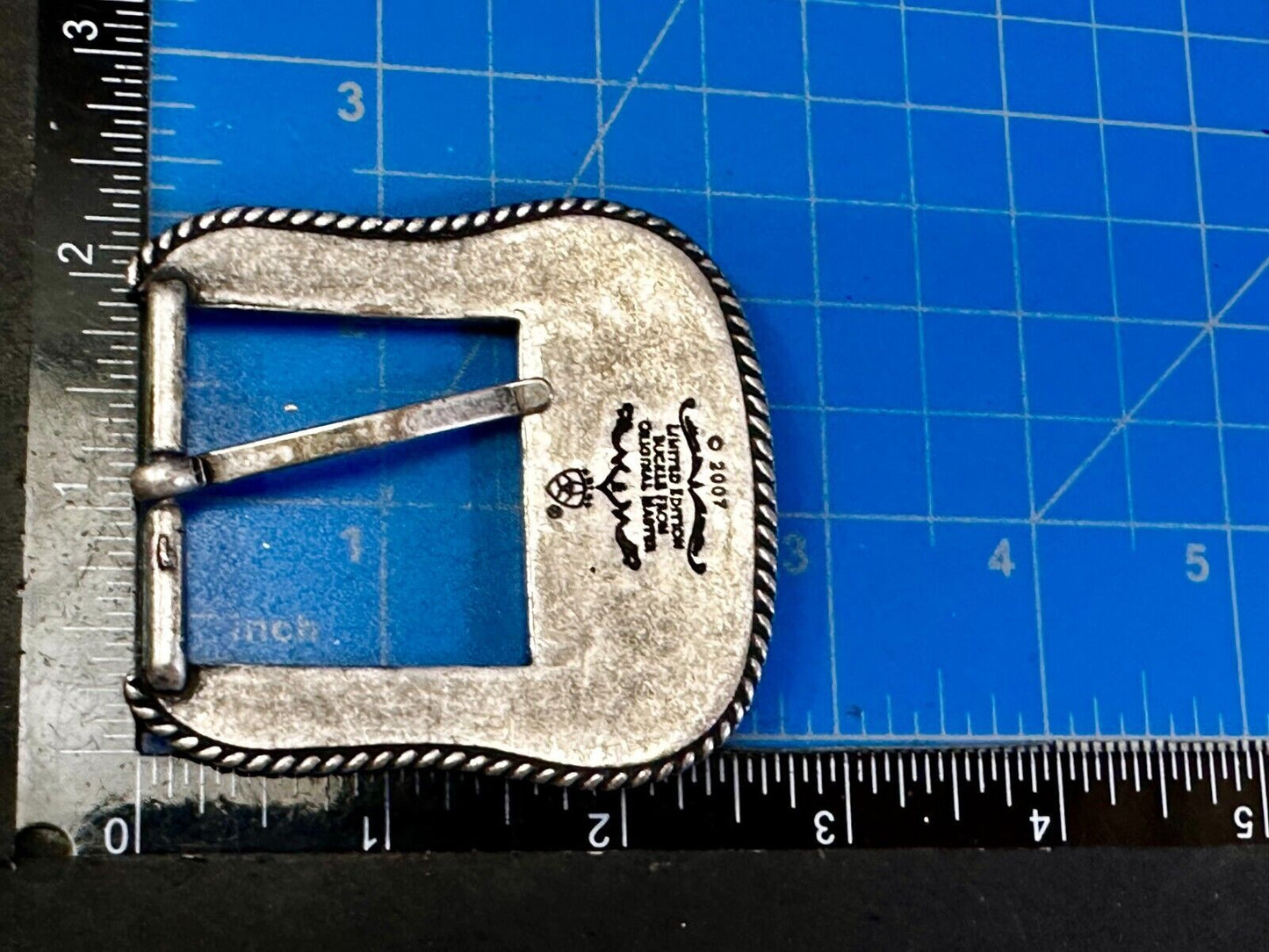 Ariat 2007 Ranger Style Detailed Flower Swirl Rope Outlined Belt Buckle