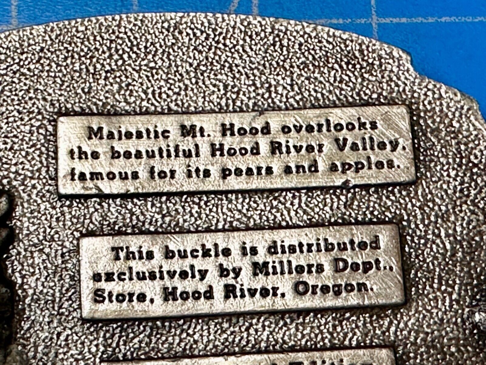 Mt. Hood River Valley Oregon Majestic Scenery Vtg 1981 Commemorative Belt Buckle