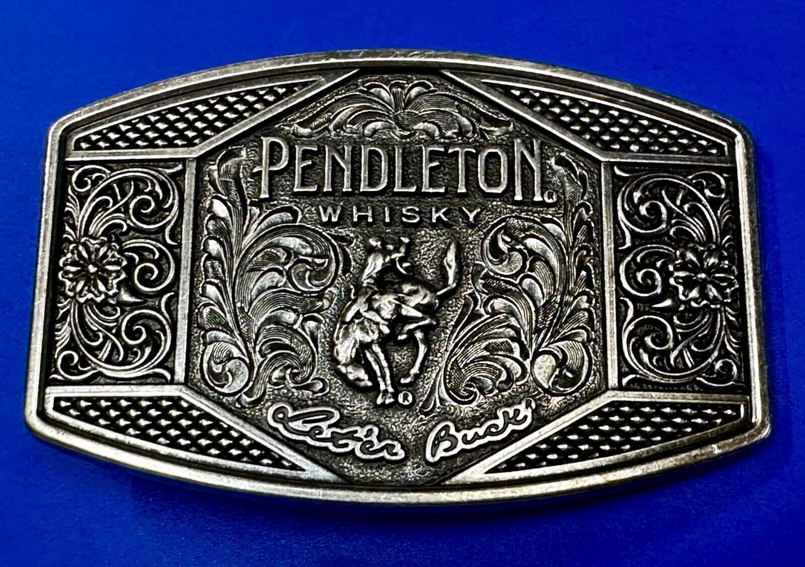 2022 Pendleton Whiskey Let'er Buck Rodeo Cowboy Montana Silversmiths Belt Buckle