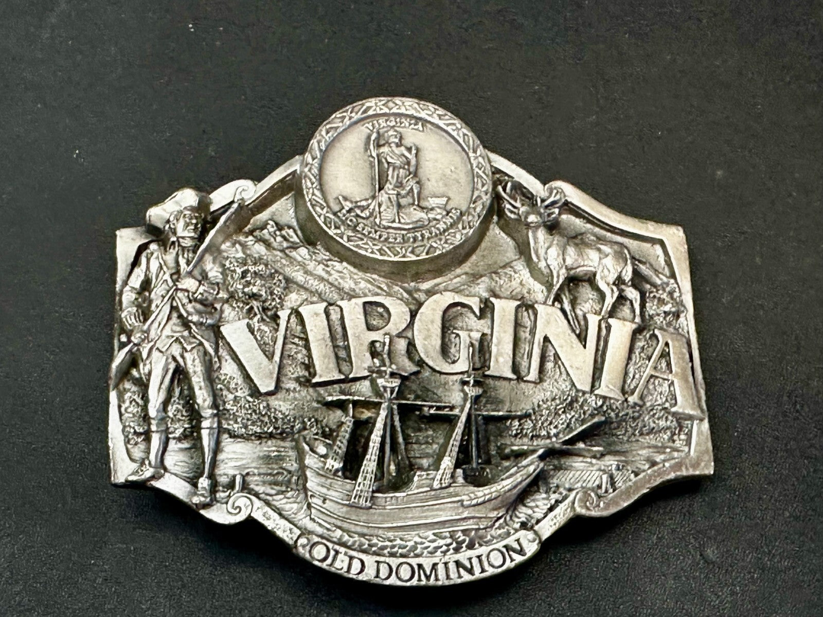 The States of Virginia Old Dominion Dogwood Cardinal 1987 Siskiyou Belt Buckle