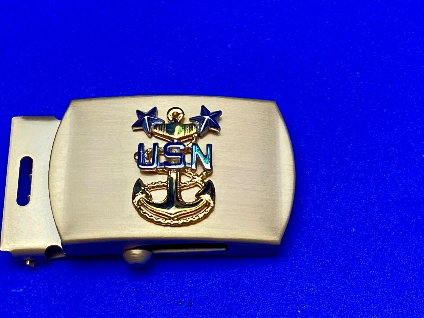 Usn United States Navy  - Star Anchor Eagle Emblem Nos Belt Buckle For 1" Belt