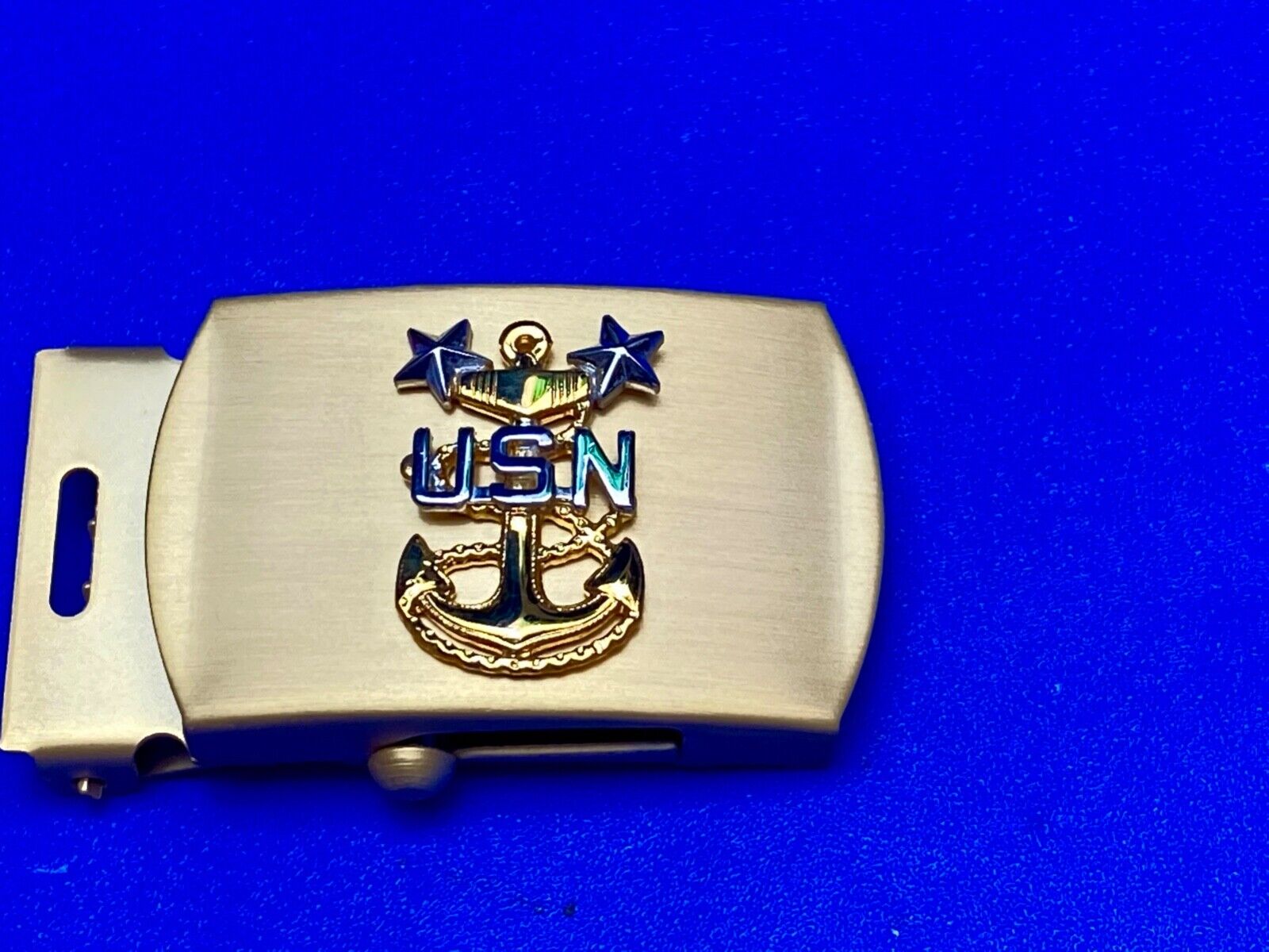 Usn United States Navy  - Star Anchor Eagle Emblem Nos Belt Buckle For 1" Belt