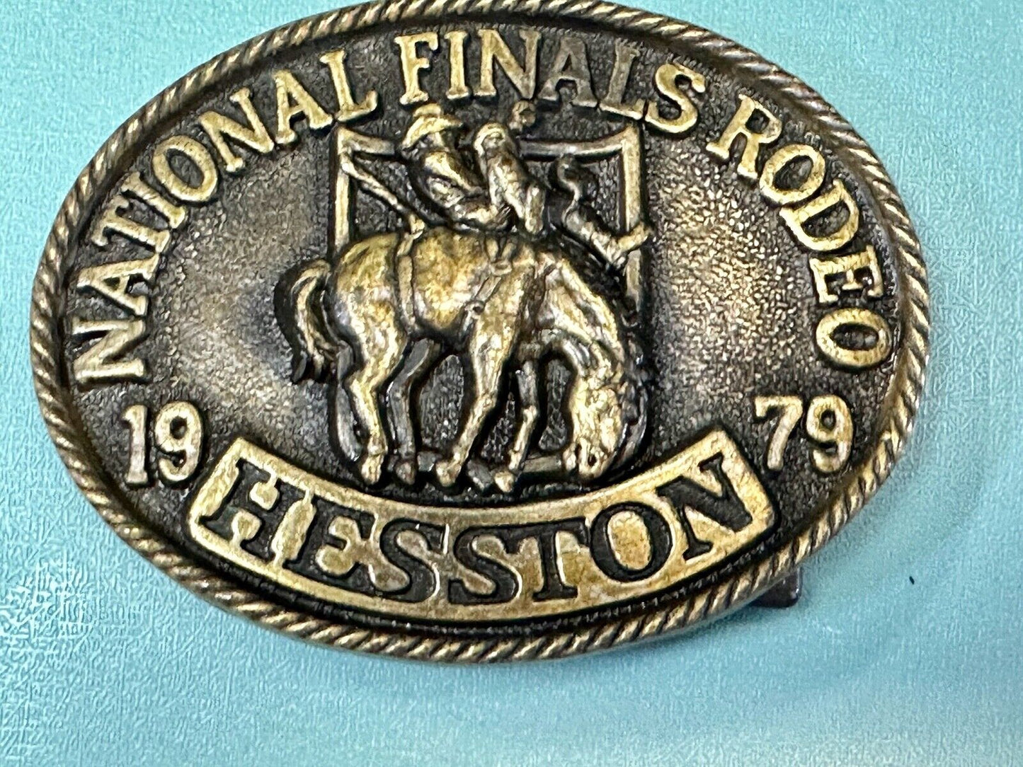 1979 Hesston National Finals Rodeo NFR Limited Edition Collectors Belt Buckle